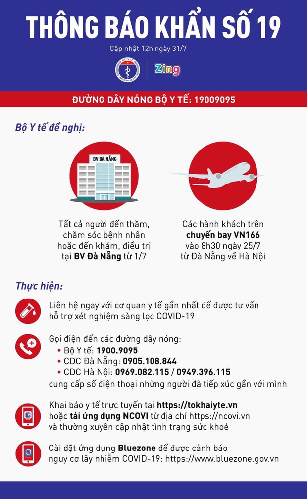 Khẩn: Những người đến BV Đà Nẵng từ 1/7, hành khách đi chuyến bay VN166 ngày 25/7 liên hệ ngay cơ sở y tế - Ảnh 1.