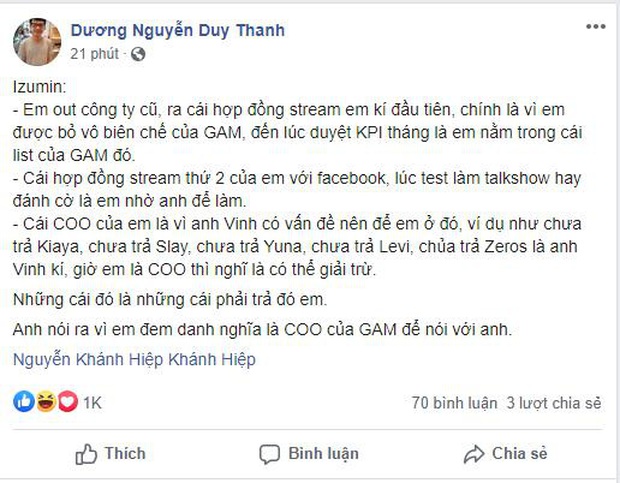 Quyết chiến trên Facebook, Tinikun tung đòn liên hoàn phốt dằn mặt giám đốc Khánh Hiệp Izumin - Ảnh 4.