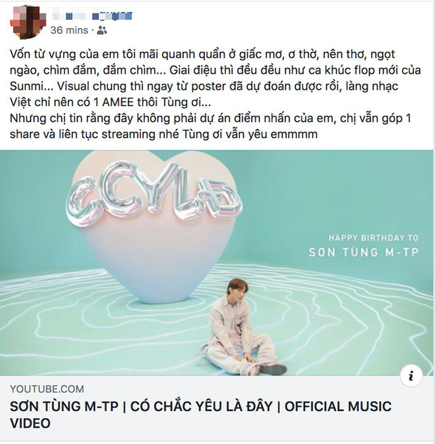 Lập kỷ lục thành tích, MV Sơn Tùng vẫn vấp phải tranh cãi: Chỉ tặng fan nên món quà làm vội, bình thường và quá dưới kỳ vọng? - Ảnh 7. Lập kỷ lục thành tích, MV Sơn Tùng vẫn vấp phải tranh cãi: Chỉ tặng fan nên món quà làm vội, bình thường và quá dưới kỳ vọng? - Ảnh 7.