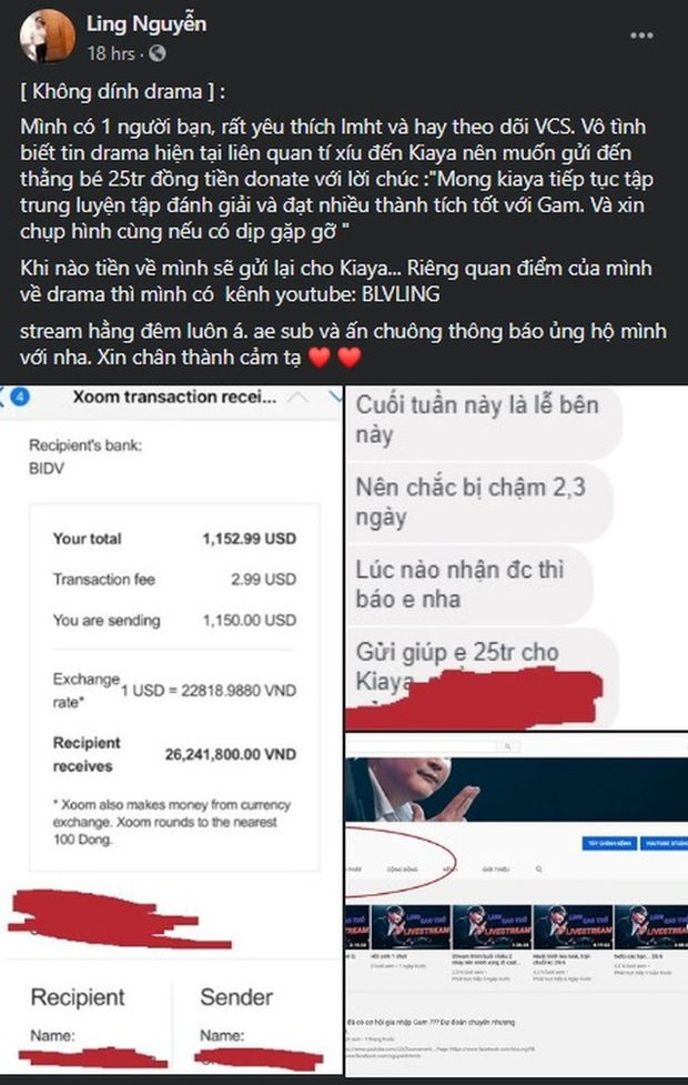 Chán hít hà drama, fan cứng tặng luôn Kiaya 25 triệu đồng với lời nhắn: Yên tâm đánh giải, đem về thành tích tốt cho GAM em nhé! - Ảnh 1.