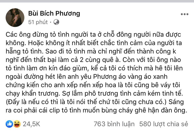 Bích Phương đưa quan điểm bức xúc với clip cầu hôn bị từ chối đang rần rần MXH, netizen đồng loạt tán thành! - Ảnh 2.