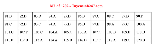 Đáp án đề thi tốt nghiệp THPT Quốc gia 2020 môn Sinh - Ảnh 2.