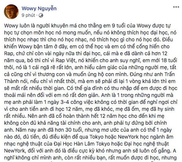 Sau 2 tập phát sóng Rap Việt, HLV Wowy bị dân mạng bóc là không có lập trường trong việc chọn thí sinh nhưng sự thật là gì? - Ảnh 6. Sau 2 tập phát sóng Rap Việt, HLV Wowy bị dân mạng bóc là không có lập trường trong việc chọn thí sinh nhưng sự thật là gì? - Ảnh 6.