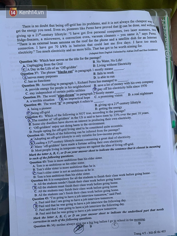 Đề thi tiếng Anh tốt nghiệp THPT Quốc gia 2020: Vừa sức, không khó, tự tin đạt 8, 9 - Ảnh 4.