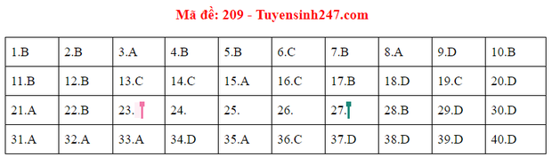 Đáp án đề thi tốt nghiệp THPT Quốc gia 2020 môn Vật lý (24 mã đề) - Ảnh 7.