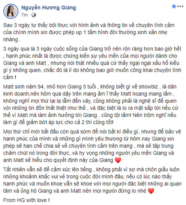 Hương Giang viết tâm thư lên tiếng chuyện hẹn hò Matt Liu và chuỗi drama, đưa ra quyết định để bảo vệ hạnh phúc lứa đôi - Ảnh 2.