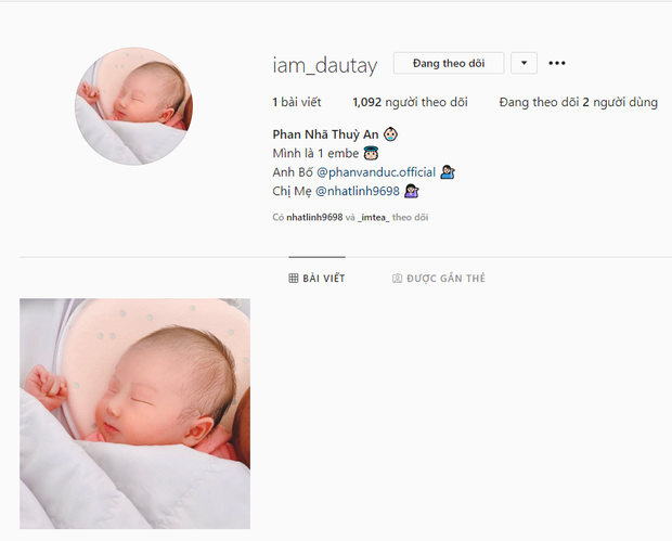 Vợ chồng Phan Văn Đức lần đầu giới thiệu tên đầy đủ của con gái, lập luôn trang cá nhân trên Instagram - Ảnh 1.