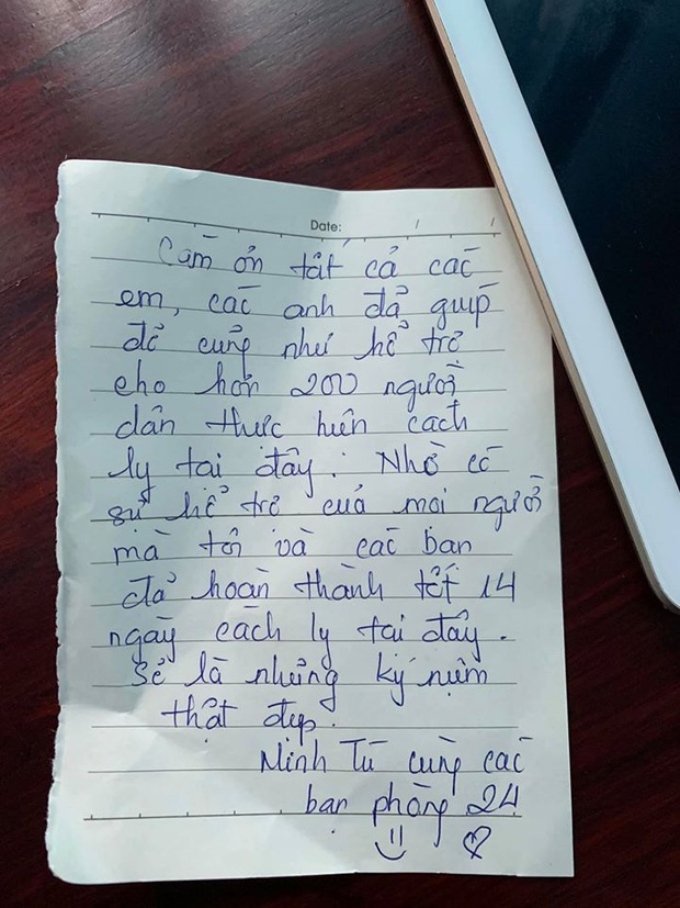 Minh Tú thông báo hoàn thành 14 ngày cách ly, không quên viết thư tay đặc biệt cho các chiến sĩ chống dịch - Ảnh 3.