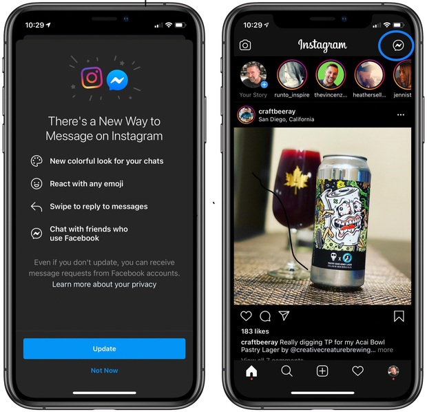 Facebook bắt đầu cho gộp chung tin nhắn Messenger và Instagram - Ảnh 2.