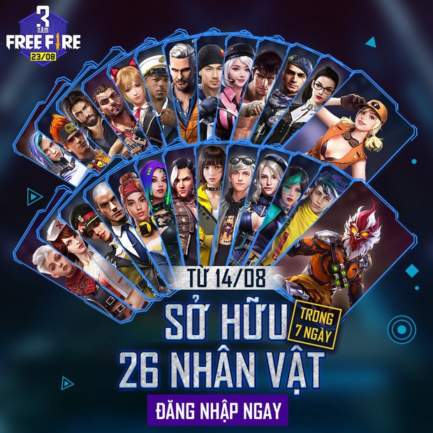 Garena tặng miễn phí game thủ tận 26 nhân vật trong Sự kiện Sinh nhật 3 tuổi Free Fire - Ảnh 4.