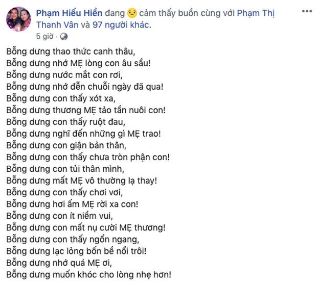 NS Hiếu Hiền bật khóc giữa đêm vì nhớ mẹ đã mất, Quyền Linh - Tăng Thanh Hà và dàn sao không ngừng xót xa - Ảnh 2.