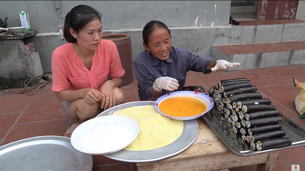 Chẳng ai như Bà Tân Vlog: dùng đỗ để làm kimbap, cuộn xong nhìn mà tá hoả - Ảnh 3.