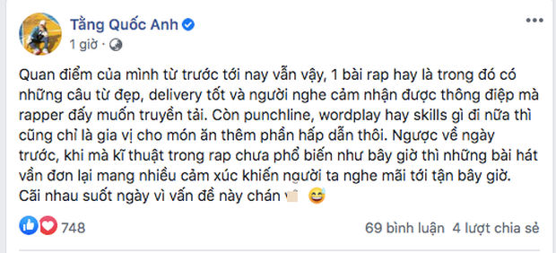 Nam rapper có tiếng Underground lên tiếng về tranh cãi lối chơi rap nhưng dân tình chỉ đổ xô... đòi comeback - Ảnh 1.