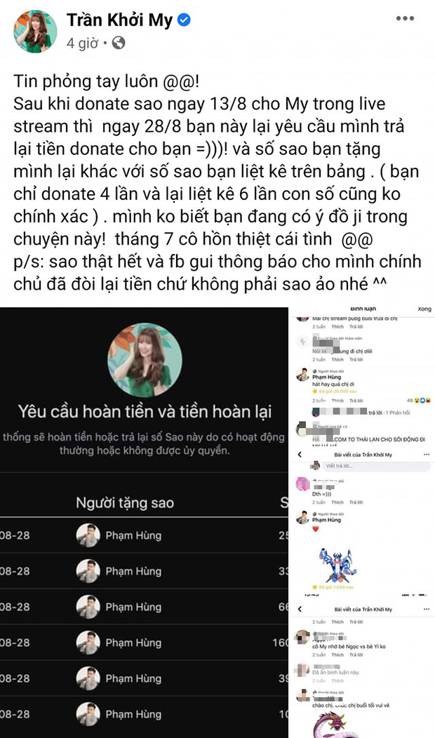 Vừa debut làm streamer, Khởi My đã gặp phải tình huống éo le... bị đòi lại tiền donate - Ảnh 1.