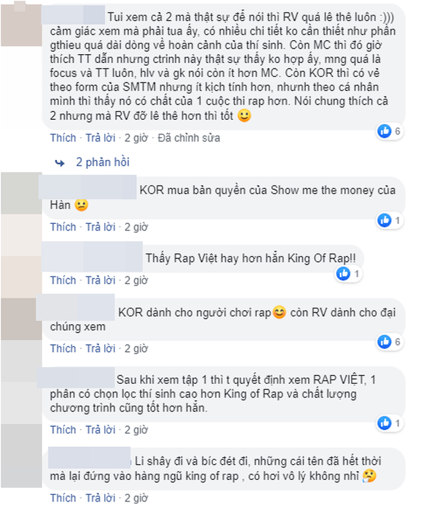 Dân mạng bàn phím chiến kịch liệt: Rap Việt nhận cơn mưa lời khen, người mê King Of Rap chê đối thủ không chất? - Ảnh 7. Dân mạng bàn phím chiến kịch liệt: Rap Việt nhận cơn mưa lời khen, người mê King Of Rap chê đối thủ không chất? - Ảnh 7.