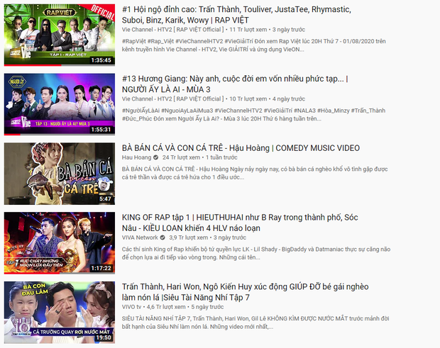 Trấn Thành xứng danh Ông trùm gameshow: 2 tuần liền có tận 6 video thống trị top trending YouTube - Ảnh 2. Trấn Thành xứng danh Ông trùm gameshow: 2 tuần liền có tận 6 video thống trị top trending YouTube - Ảnh 2.