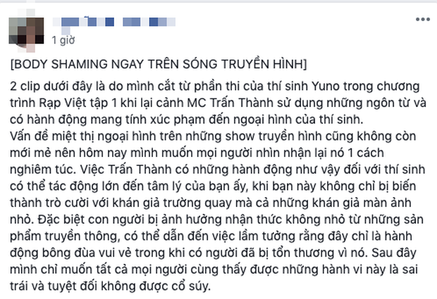 Trấn Thành gây tranh cãi, bị tố body shaming thí sinh Rap Việt ngay trên sóng truyền hình - Ảnh 2.