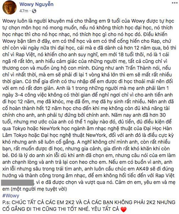 Lão đại Wowy gây tranh cãi tại Rap Việt khi khuyên thí sinh nên chọn Đại học thay vì Rap - Ảnh 7. Lão đại Wowy gây tranh cãi tại Rap Việt khi khuyên thí sinh nên chọn Đại học thay vì Rap - Ảnh 7.