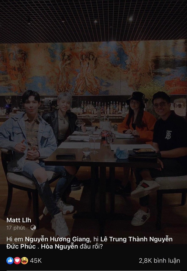 Matt Liu đăng nhẹ tấm hình với Hương Giang sau ồn ào hi em, dân tình lập tức vào bão like tới tấp - Ảnh 3. Matt Liu đăng nhẹ tấm hình với Hương Giang sau ồn ào hi em, dân tình lập tức vào bão like tới tấp - Ảnh 3.