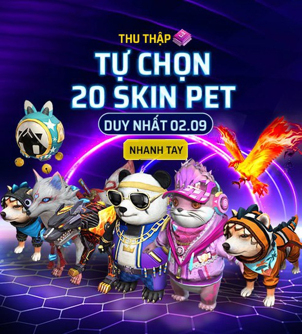 Free Fire: Garena bất ngờ mát tay, cho game thủ nhận miễn phí 20 skin pet tự chọn trong dịp lễ 2/9 - Ảnh 1.