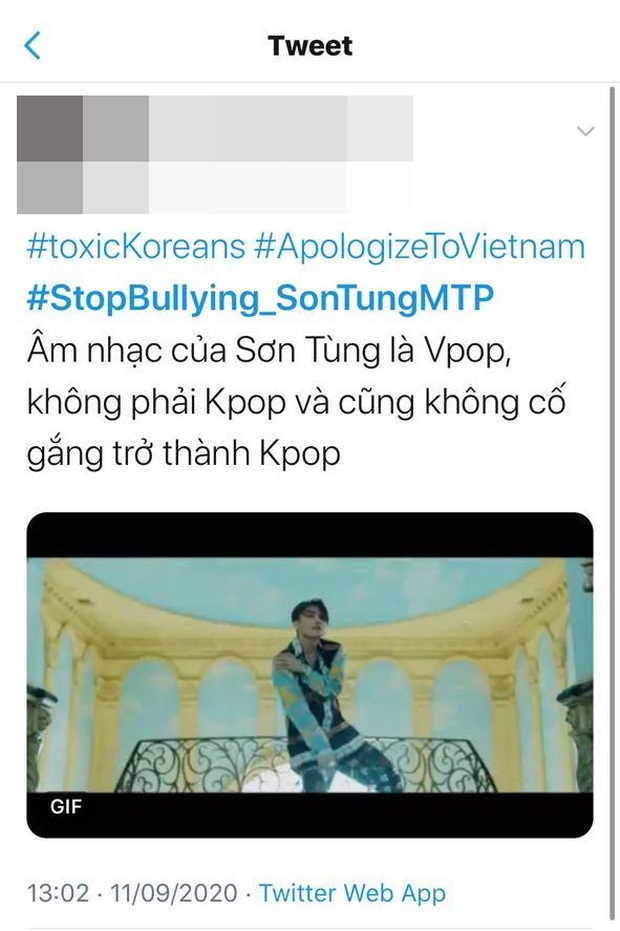 Dân mạng đẩy hashtag Dừng bắt nạt Sơn Tùng M-TP lên #1 trending Twitter Việt Nam khi một bộ phận netizen Hàn có hành động đi quá xa - Ảnh 4. Dân mạng đẩy hashtag Dừng bắt nạt Sơn Tùng M-TP lên #1 trending Twitter Việt Nam khi một bộ phận netizen Hàn có hành động đi quá xa - Ảnh 4.