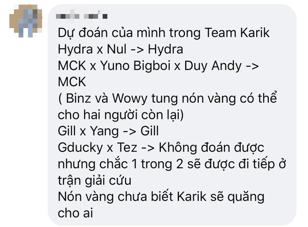 Fan đã săm soi dự đoán được các cặp đấu của team Karik, tuyên bố không để ekip dắt mũi lần nữa đâu! - Ảnh 9. Fan đã săm soi dự đoán được các cặp đấu của team Karik, tuyên bố không để ekip dắt mũi lần nữa đâu! - Ảnh 9.