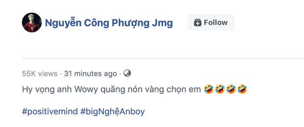 Công Phượng bắn rap “fail” theo phong cách Nghệ An, ai dè Wowy có động thái bất ngờ sau khi được tag tên - Ảnh 3.