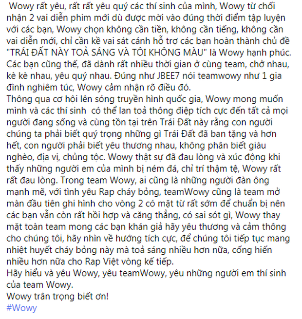 Wowy đã từ chối 2 phim mới để kề vai sát cánh cùng học trò tại Rap Việt - Ảnh 3. Wowy đã từ chối 2 phim mới để kề vai sát cánh cùng học trò tại Rap Việt - Ảnh 3.