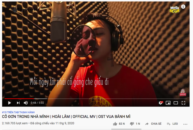 Sau gần 3 tháng, Hoa Nở Không Màu của Hoài Lâm xuất sắc cán mốc 100 triệu view, MV mới cũng đạt #10 trending YouTube - Ảnh 6. Sau gần 3 tháng, Hoa Nở Không Màu của Hoài Lâm xuất sắc cán mốc 100 triệu view, MV mới cũng đạt #10 trending YouTube - Ảnh 6.