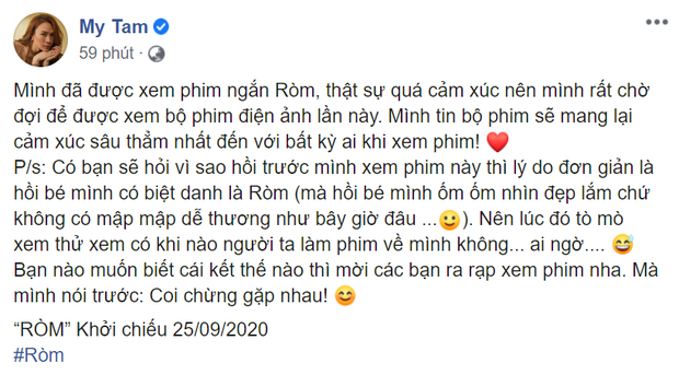 Mỹ Tâm hóng Ròm vì lý do siêu cưng, còn nhiệt tình rủ rê 500 anh em đi xem: Coi chừng gặp nhau nha! - Ảnh 1.