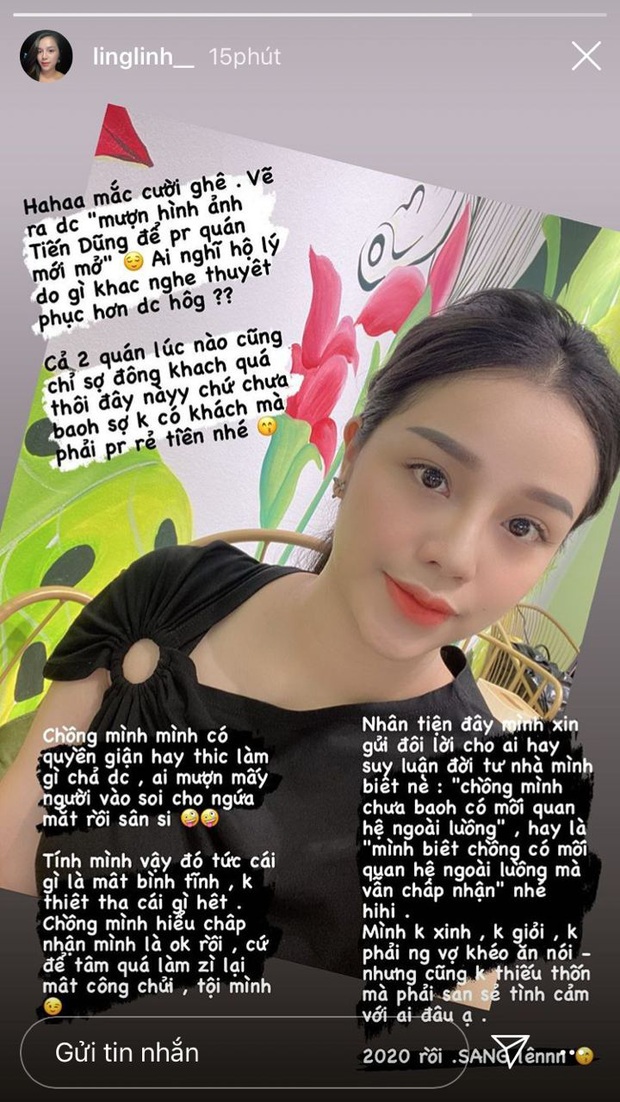 Khánh Linh phản pháo cực gắt khi bị tố lợi dụng Tiến Dũng để PR: Chồng mình mình thích làm gì chả được - Ảnh 1. Khánh Linh phản pháo cực gắt khi bị tố lợi dụng Tiến Dũng để PR: Chồng mình mình thích làm gì chả được - Ảnh 1.