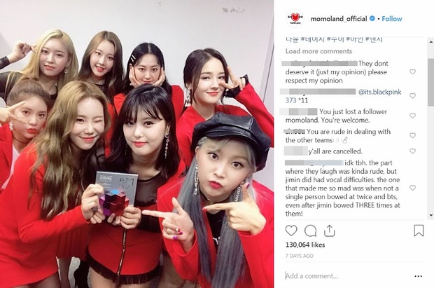 MOMOLAND từng gây tranh cãi vì không cúi chào BTS, cười cợt Jimin khi vỡ giọng, nhưng chính ARMY mới bị chỉ trích thậm tệ? - Ảnh 7. MOMOLAND từng gây tranh cãi vì không cúi chào BTS, cười cợt Jimin khi vỡ giọng, nhưng chính ARMY mới bị chỉ trích thậm tệ? - Ảnh 7.