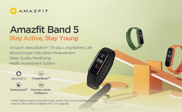 Xiaomi ra mắt Amazfit Band 5: Đo Oxy trong máu như Apple Watch Series 6, rẻ gấp 6 lần - Ảnh 1.