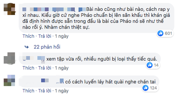 Pháo tiếp tục nhận chỉ trích dù giành vé đi tiếp tại King Of Rap: Cách rap một màu, giọng the thé nên đi hát hơn làm rapper? - Ảnh 3.