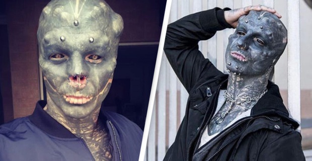 Anh chàng nổi tiếng vì đang đẹp trai thì lại đi cắt mũi, xẻ lưỡi cho giống người ngoài hành tinh - Ảnh 1.