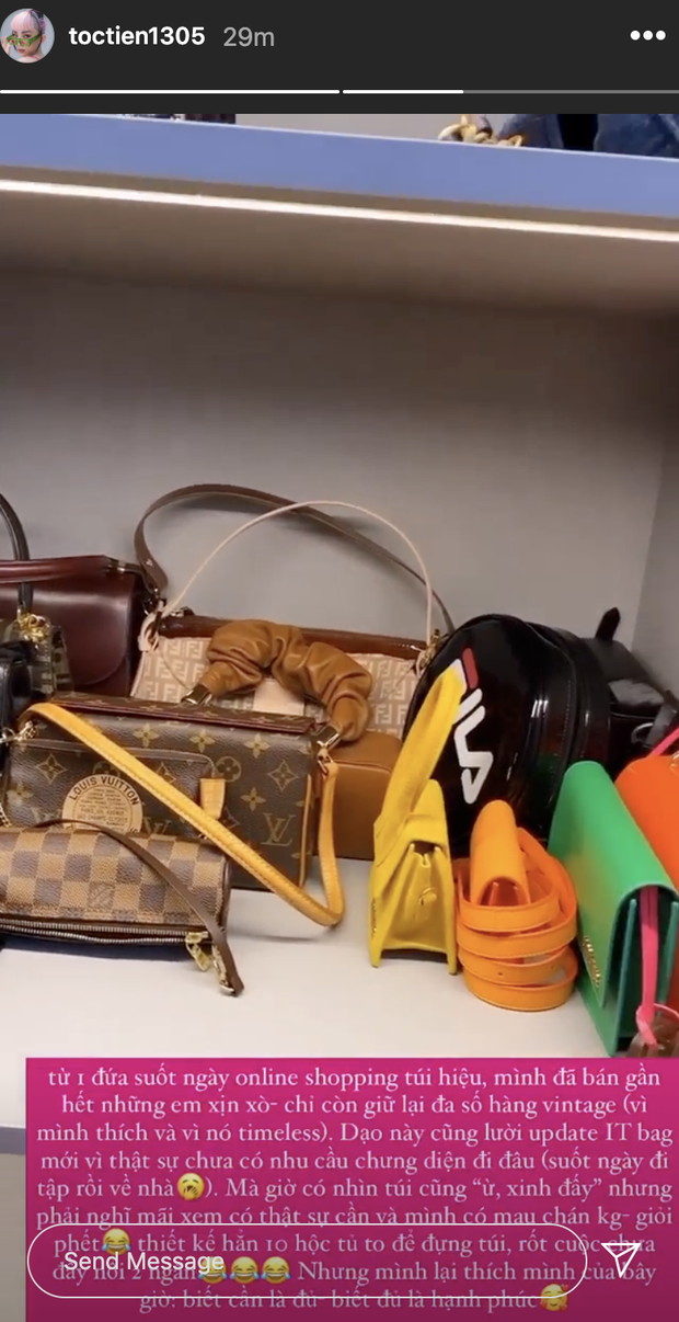 Tóc Tiên bán gần hết túi xách đắt đỏ, tủ đồ giờ chưa đầy 2 ngăn và quan điểm dùng đồ hiệu nghe là thấy nể - Ảnh 3.
