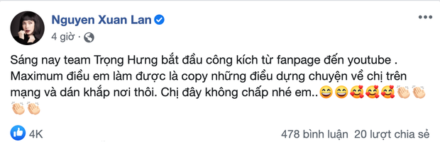 Xuân Lan tố bị Trọng Hưng công kích từ Fanpage đến YouTube sau khi tiết lộ cuộc gọi nghi vấn kể xấu Âu Hà My trên talkshow - Ảnh 2.