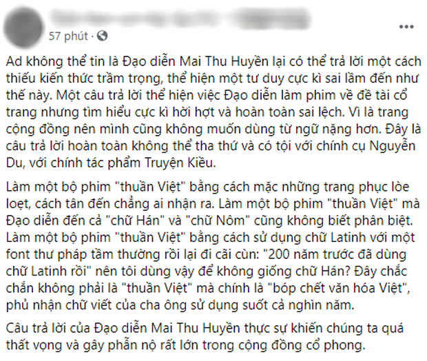 Đạo diễn KIỀU khiến cộng đồng sôi máu với phản hồi vụ lùm xùm teaser: Chữ Hán và Nôm giống nhau, lại còn là phim thuần Việt? - Ảnh 4.