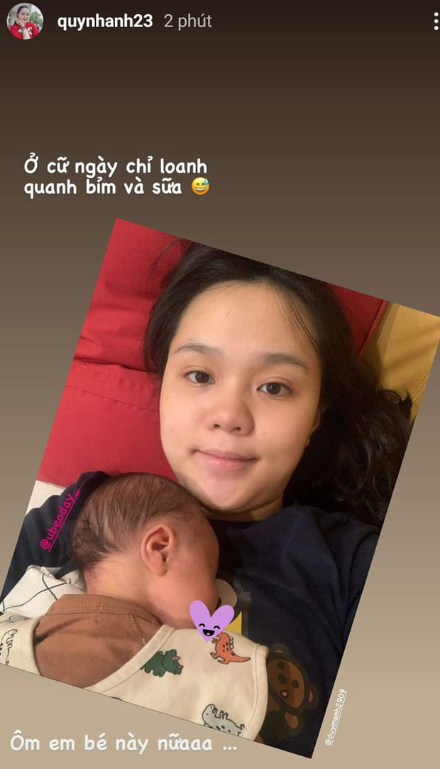 Quỳnh Anh lần đầu chia sẻ hình ảnh mẹ bỉm sữa, lập luôn trang cá nhân cho con trai và nhận lượng theo dõi khủng  - Ảnh 1.
