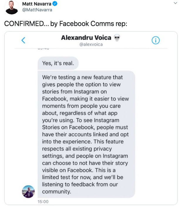 Instagram sẽ cho phép người dùng xem story ngay từ trên Facebook - Ảnh 2.