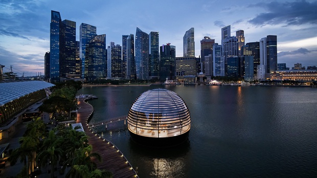 Ngắm toàn cảnh Apple Store nổi trên vịnh Marina, Singapore: đẹp ngỡ ngàng với thiết kế siêu độc đáo - Ảnh 2.