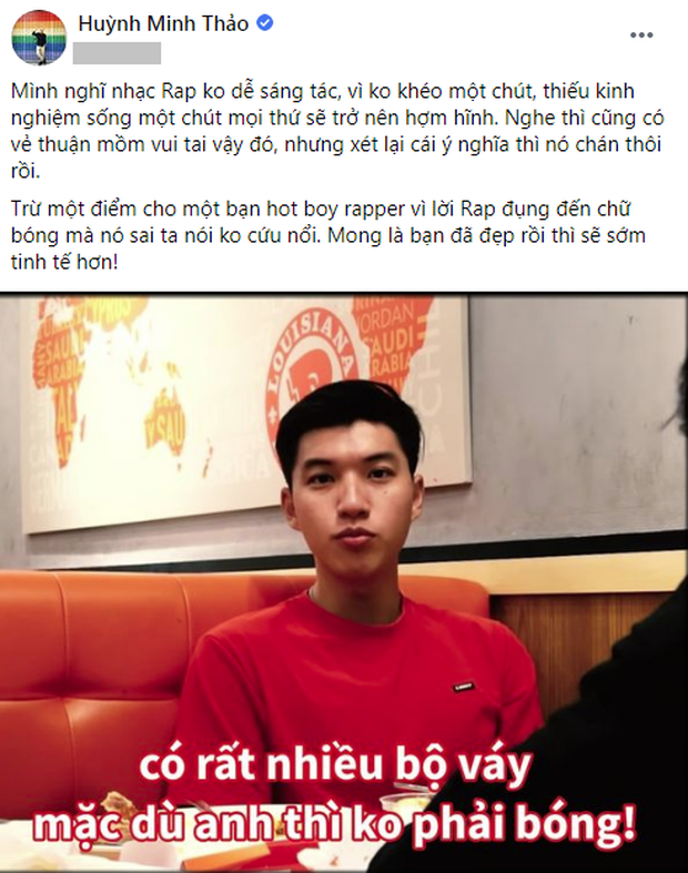 Nhà hoạt động vì quyền LGBT trừ HIEUTHUHAI 1 điểm vì lời Rap sai không cứu nổi - Ảnh 3.