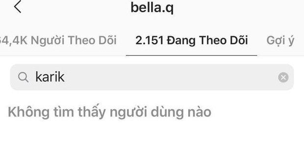 Dân tình náo loạn tưởng toang đến nơi, ai ngờ Karik và Bella unfollow nhau vì lý do trời ơi đất hỡi - Ảnh 3. Dân tình náo loạn tưởng toang đến nơi, ai ngờ Karik và Bella unfollow nhau vì lý do trời ơi đất hỡi - Ảnh 3.