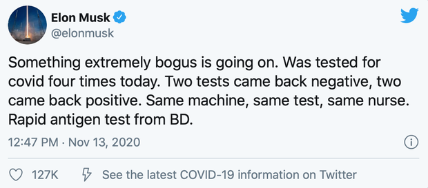 HOT: Billionaire Elon Musk tests positive for Covid-19
