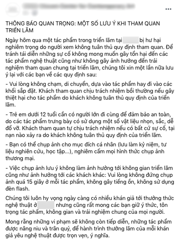 PHẪN NỘ: Một tác phẩm triển lãm bị khách giẫm nát, trung tâm nghệ thuật chính thức lên tiếng trước hành vi phá hoại của giới trẻ - Ảnh 5.