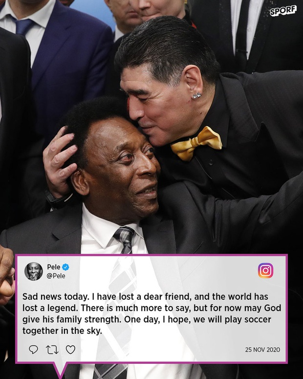 Các siêu sao thế giới tiếc thương huyền thoại Maradona: Vua bóng đá Pele muốn sau này được chơi bóng cùng Cậu bé vàng trên thiên đàng - Ảnh 1.