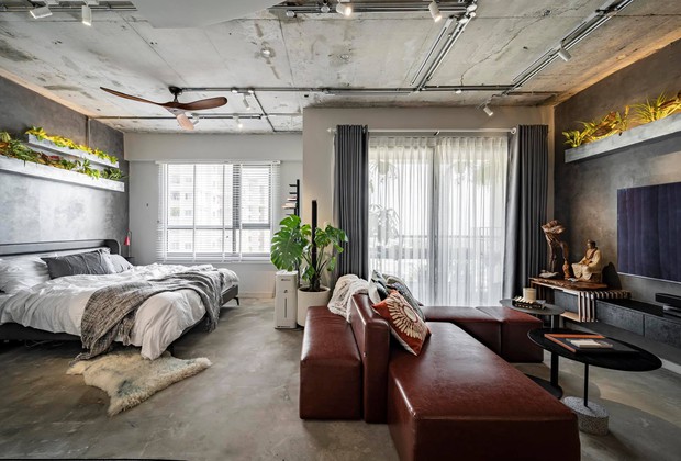 Mạnh tay đập bỏ hết tường và trần nhà, chàng trai Sài Gòn có ngay căn hộ studio cực ấn tượng, không gian mở được tận dụng tối đa - Ảnh 8.