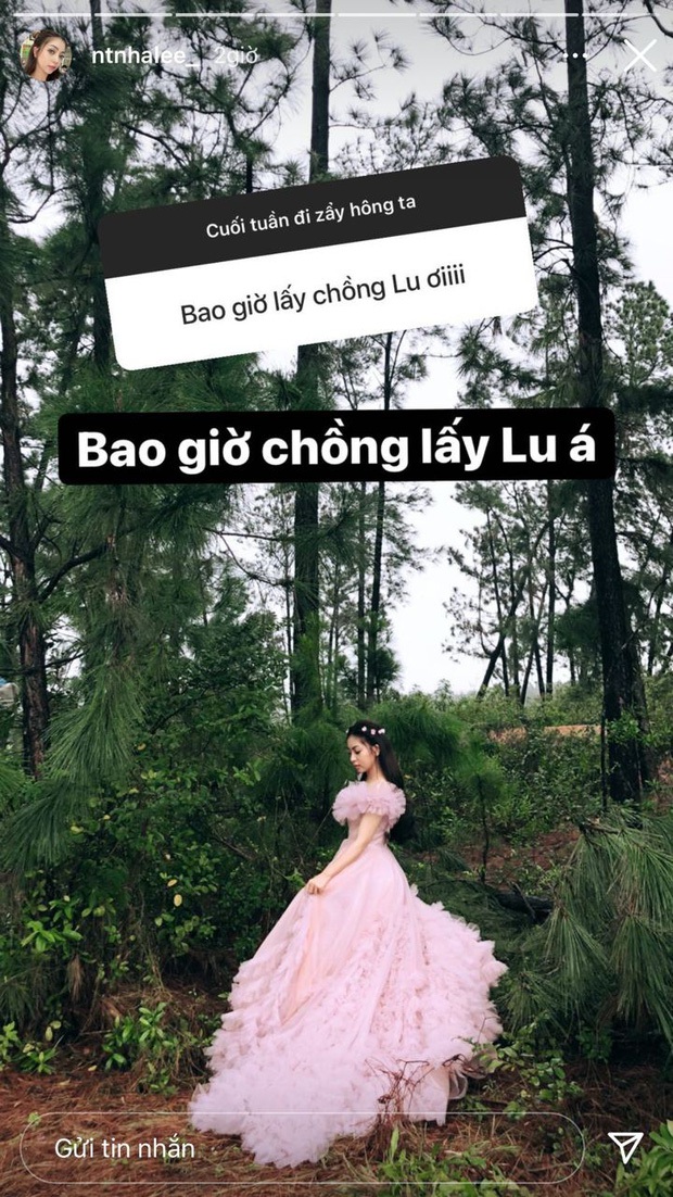 Vừa đăng hình mặc váy cưới chưa bao lâu, Nhật Lê đã công khai chuyện nhắn tin cho bạn trai - Ảnh 2. Vừa đăng hình mặc váy cưới chưa bao lâu, Nhật Lê đã công khai chuyện nhắn tin cho bạn trai - Ảnh 2.