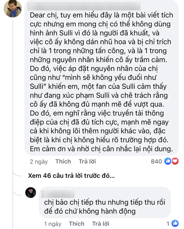 Hana Giang Anh bị fan Sulli nắn gân vì nhắc tới nữ idol quá cố một cách sai lệch để bảo vệ quan điểm thả rông của mình - Ảnh 4.