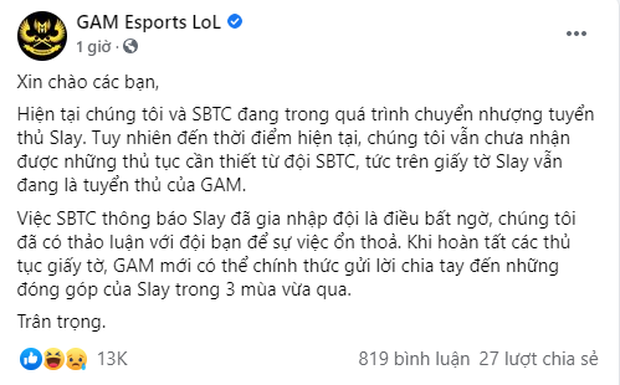 Vợ Slay chỉ trích gay gắt chủ sở hữu GAM Esports: Tiền các anh đang nợ là tiền đẻ, tiền bỉm sữa của con nó đấy - Ảnh 1. Vợ Slay chỉ trích gay gắt chủ sở hữu GAM Esports: Tiền các anh đang nợ là tiền đẻ, tiền bỉm sữa của con nó đấy - Ảnh 1.